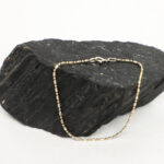 Two-Tone Delicate Beaded Chain Bracelet in 925 Sterling Silver – 22K Yellow Gold & Platinum Plated - Image 2
