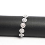 Swarovski Crystal Baguette Flower Push Bracelet in 925 Sterling Silver - Image 2