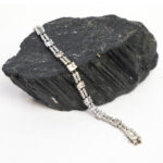 Heavy Industrial Interlocking Link Gents Bracelet in 925 Sterling Silver
