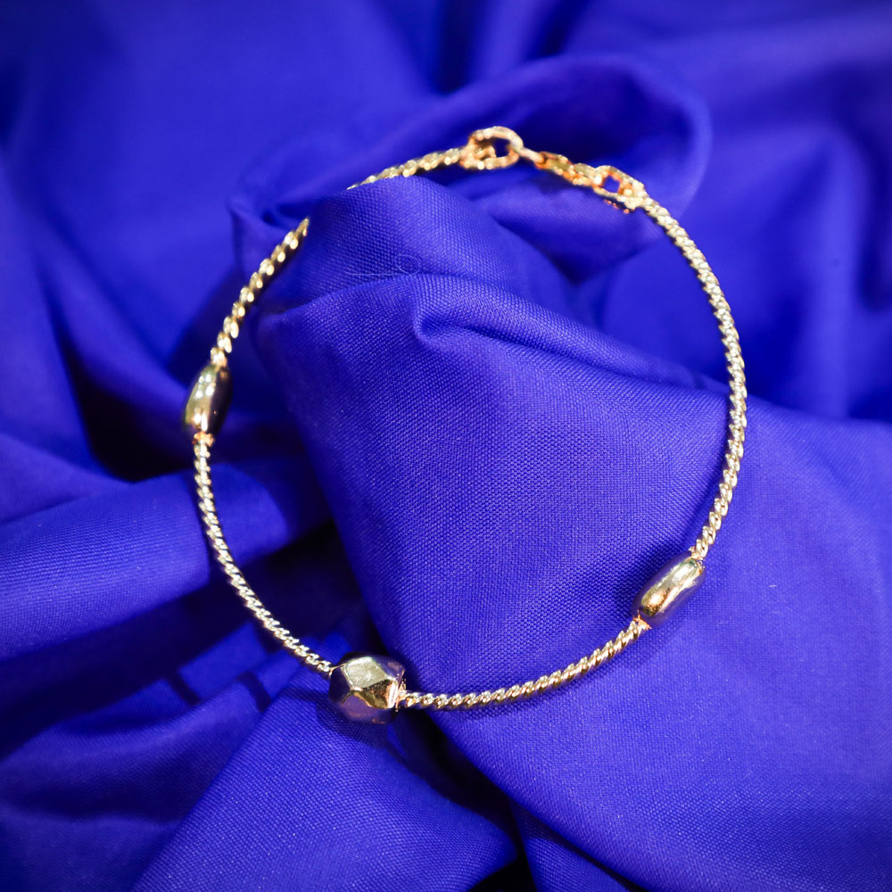 3M9A0545 Minimalist Dark Blue Evil Eye Enamel Chain Bracelet in 925 Sterling Silver - Image 1