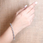 Botanical Leaf and Flower Motif Charm Bracelet in 925 Sterling Silver