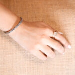Two-Tone Twisted Woven Bangle Bracelet in 925 Sterling Silver