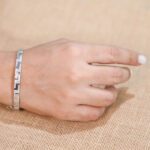 Geometric Greek Key Luxury Kada in 925 Sterling Silver