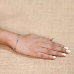 Minimalist Blue Evil Eye Delicate Chain Bracelet in 925 Sterling Silver