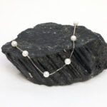 Delicate Cultured Pearl Station Chain Bracelet in 925 Sterling Silver