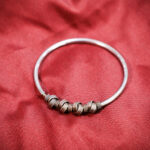 Artisanal Micro-Mesh Textured Oxidized Kada in 925 Sterling Silver